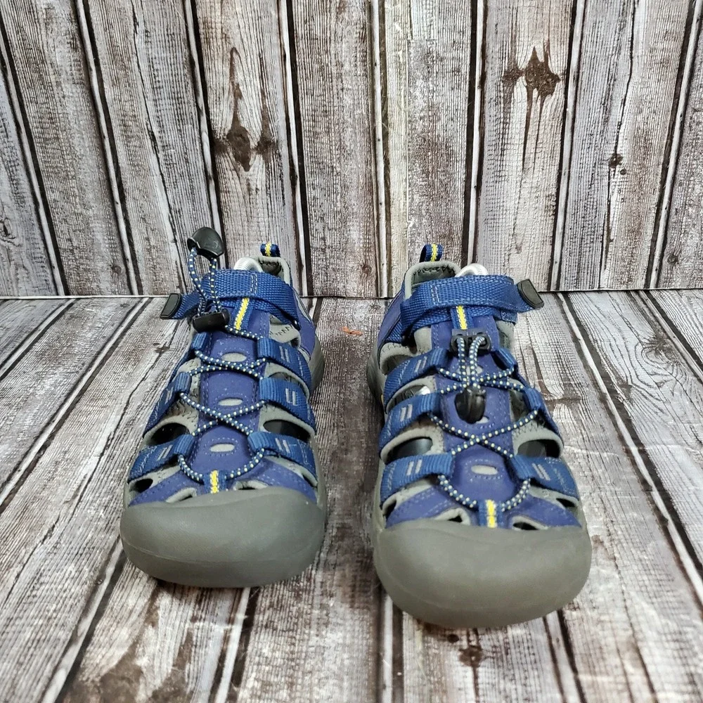 Keen Youth Newport H2 Waterproof Sandals Blue Yellow Hiking Outdoor Trail Size 5